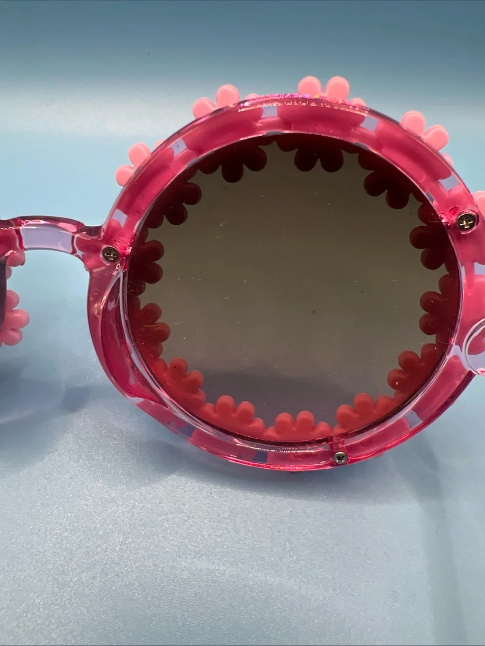 Circus by Sam Edelman Daisy Flower Sunglasses Pink Round Oversized Embellished